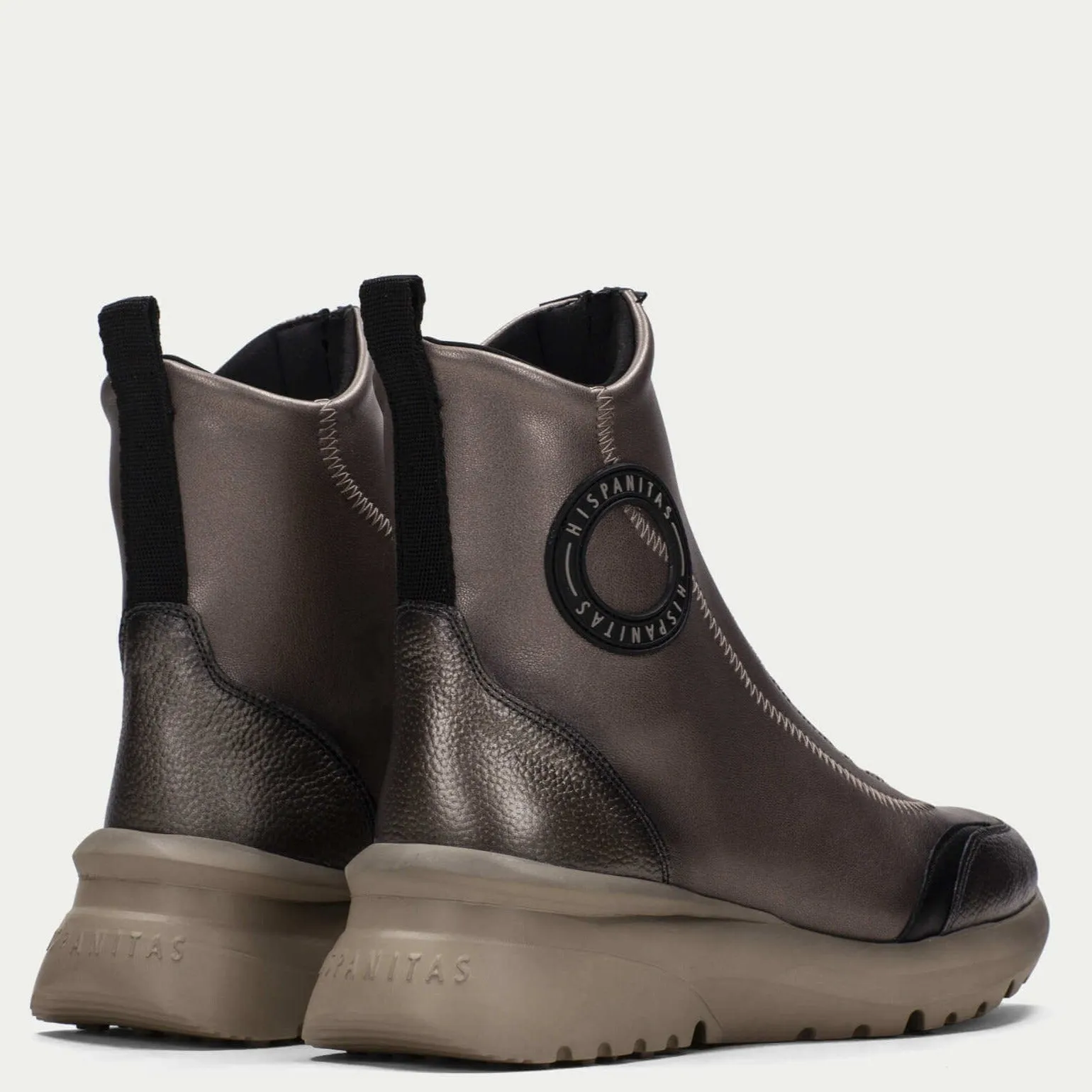 Hispanitas Pewter Front Zip Sneaker Boots