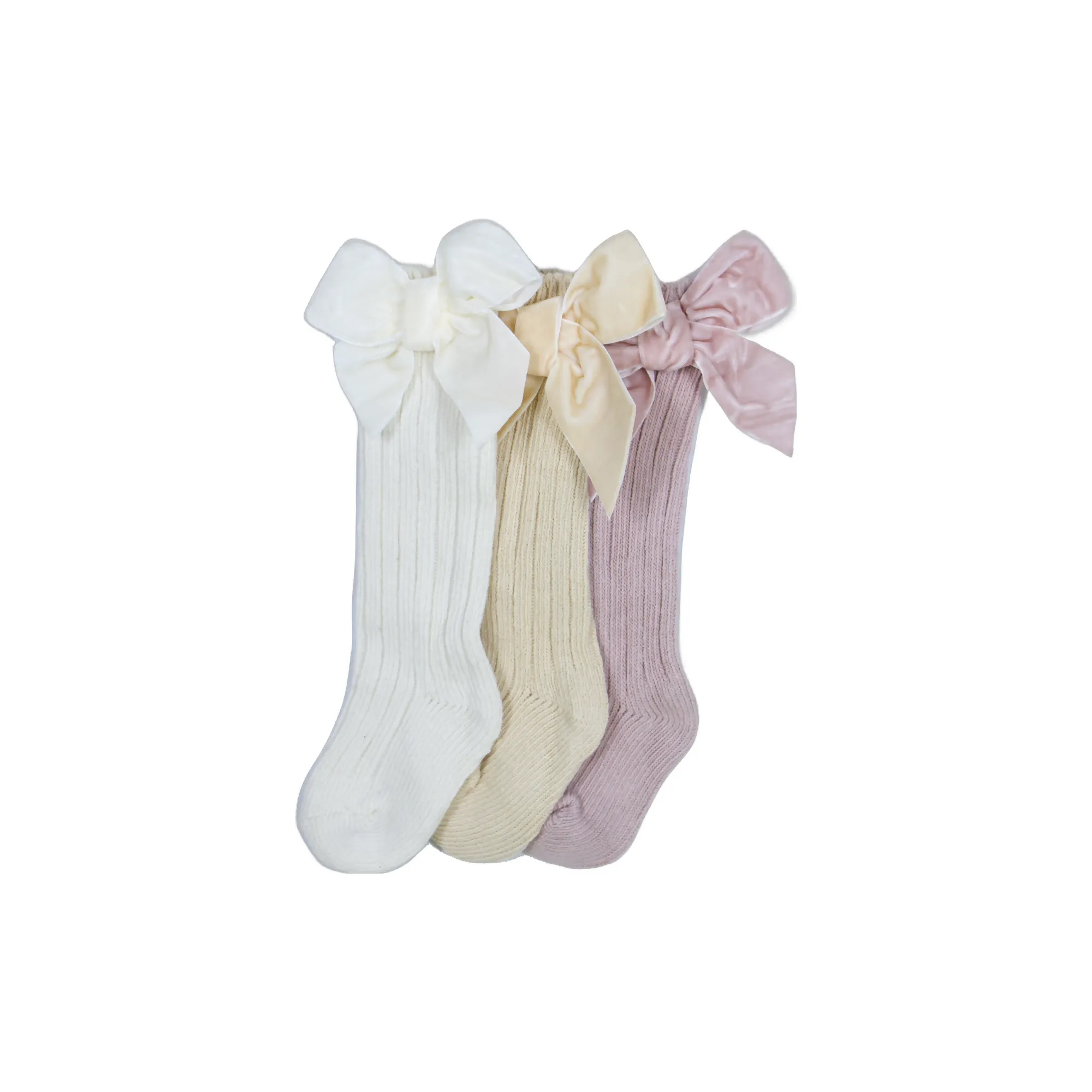 Holiday Velvet Bow High Knee Socks
