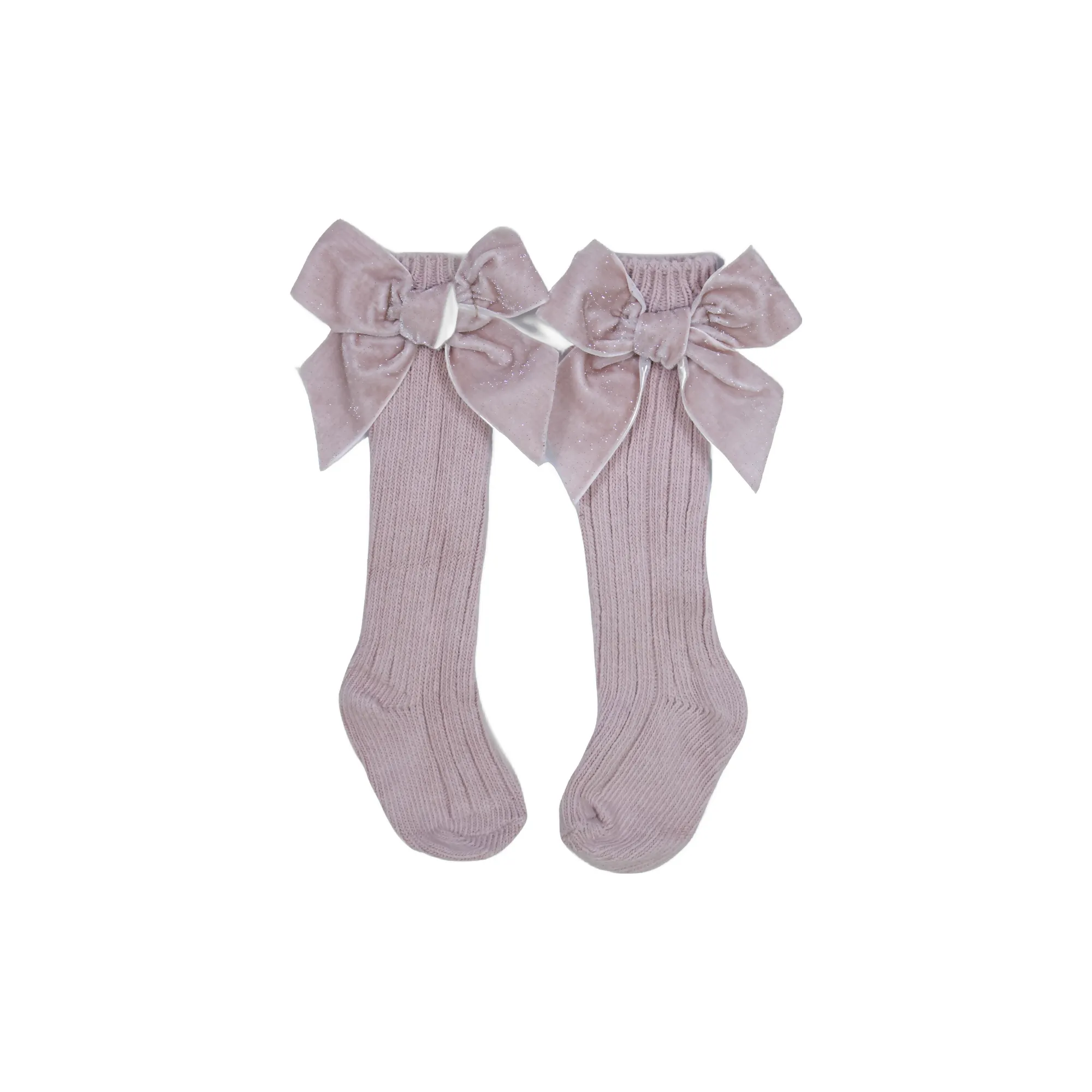 Holiday Velvet Bow High Knee Socks