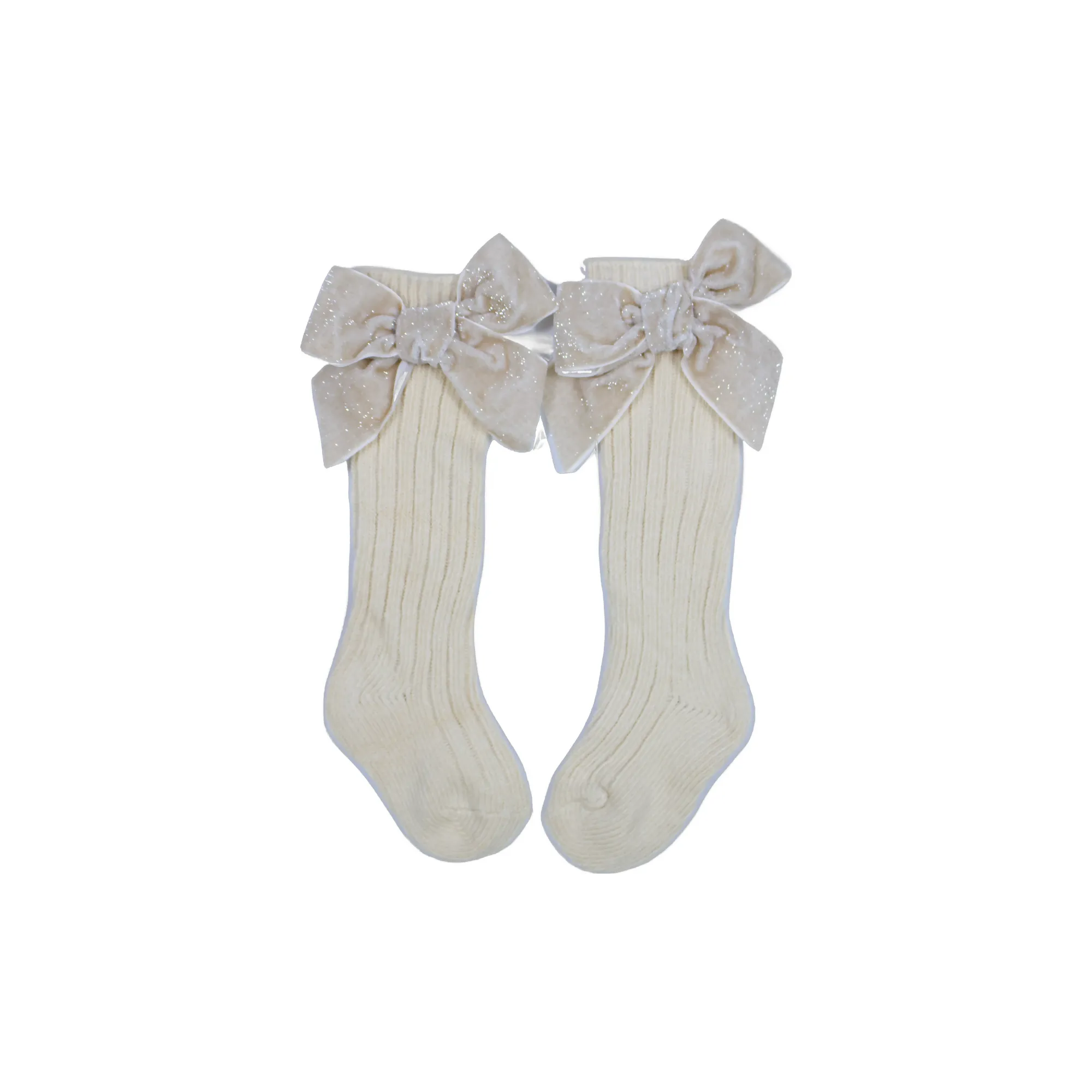 Holiday Velvet Bow High Knee Socks
