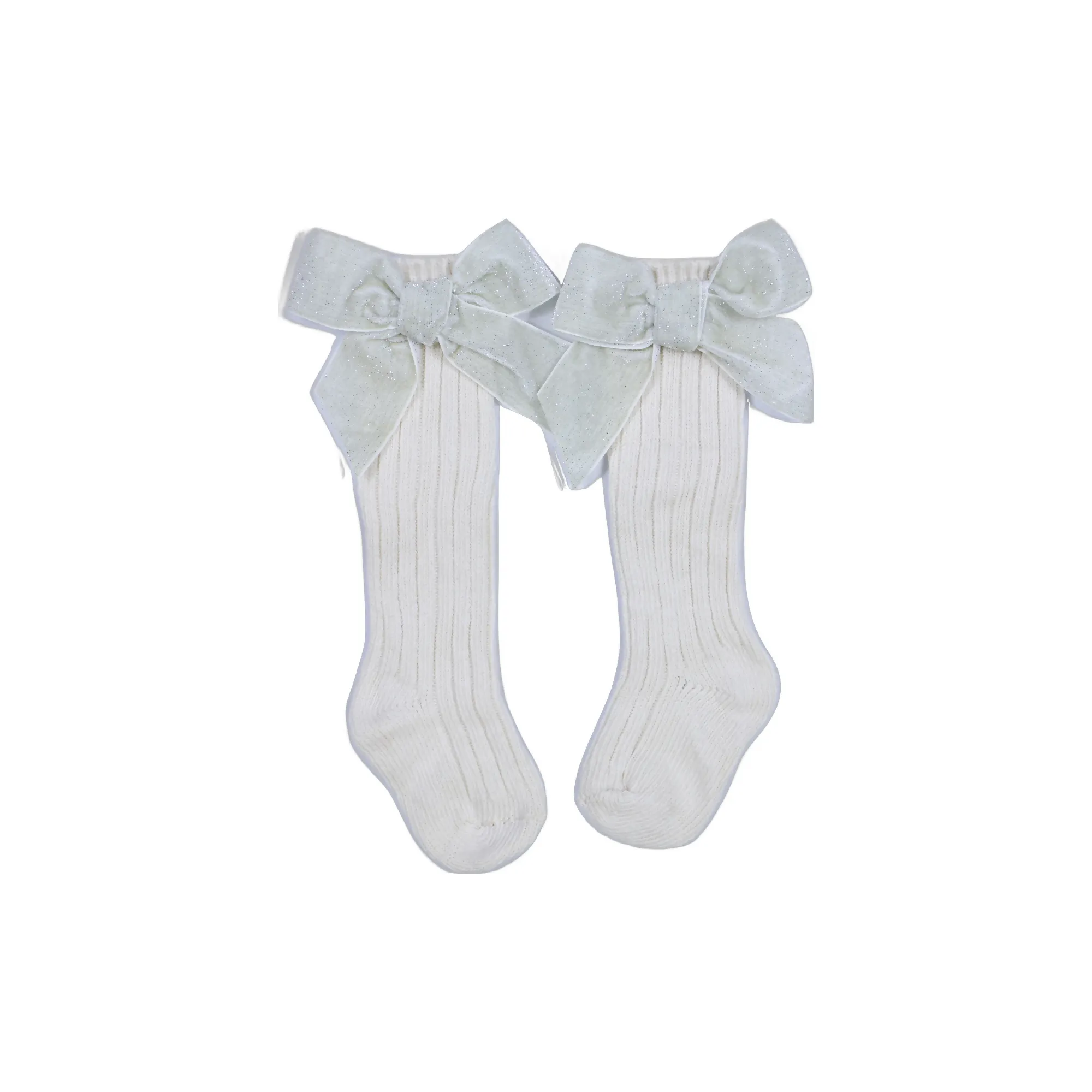 Holiday Velvet Bow High Knee Socks