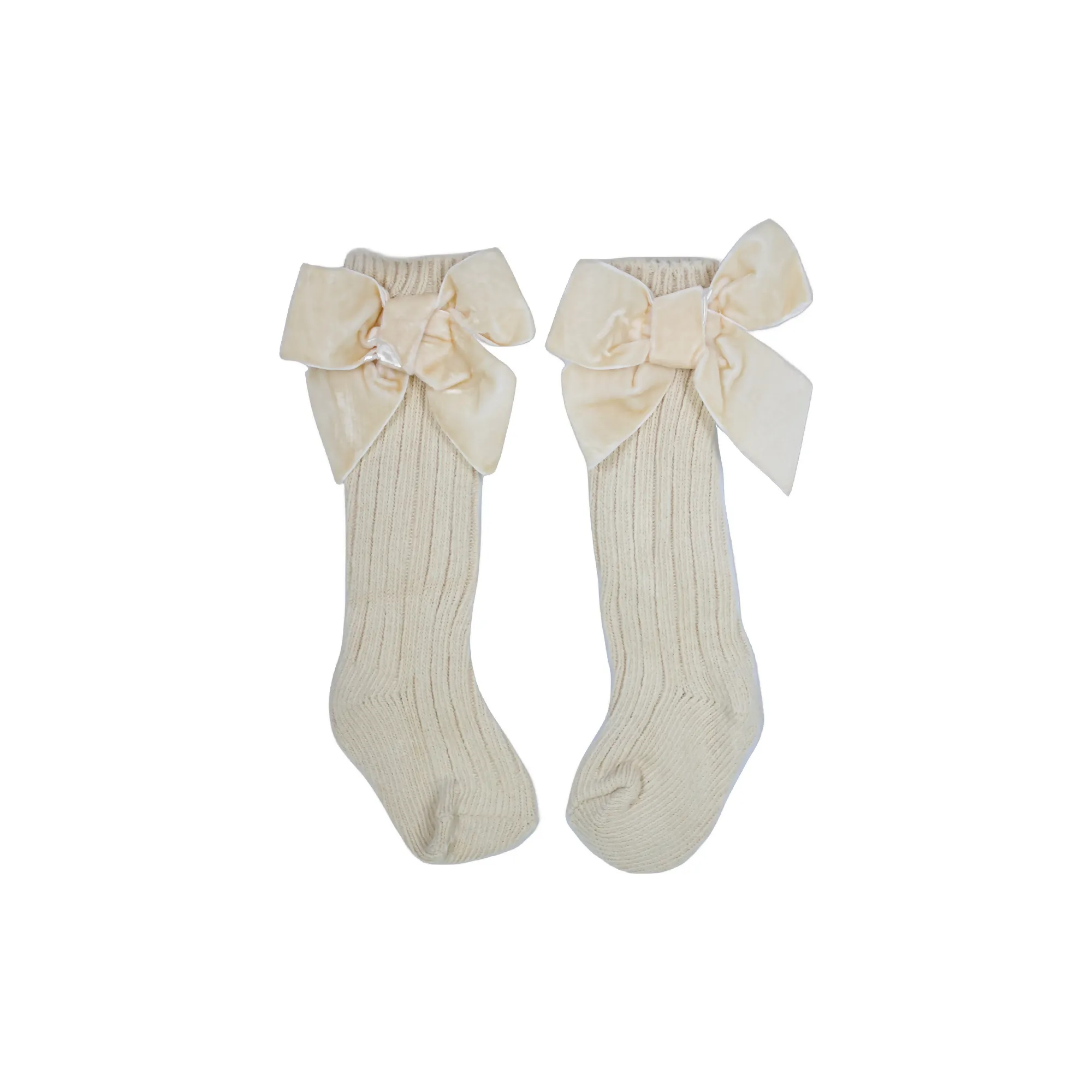 Holiday Velvet Bow High Knee Socks