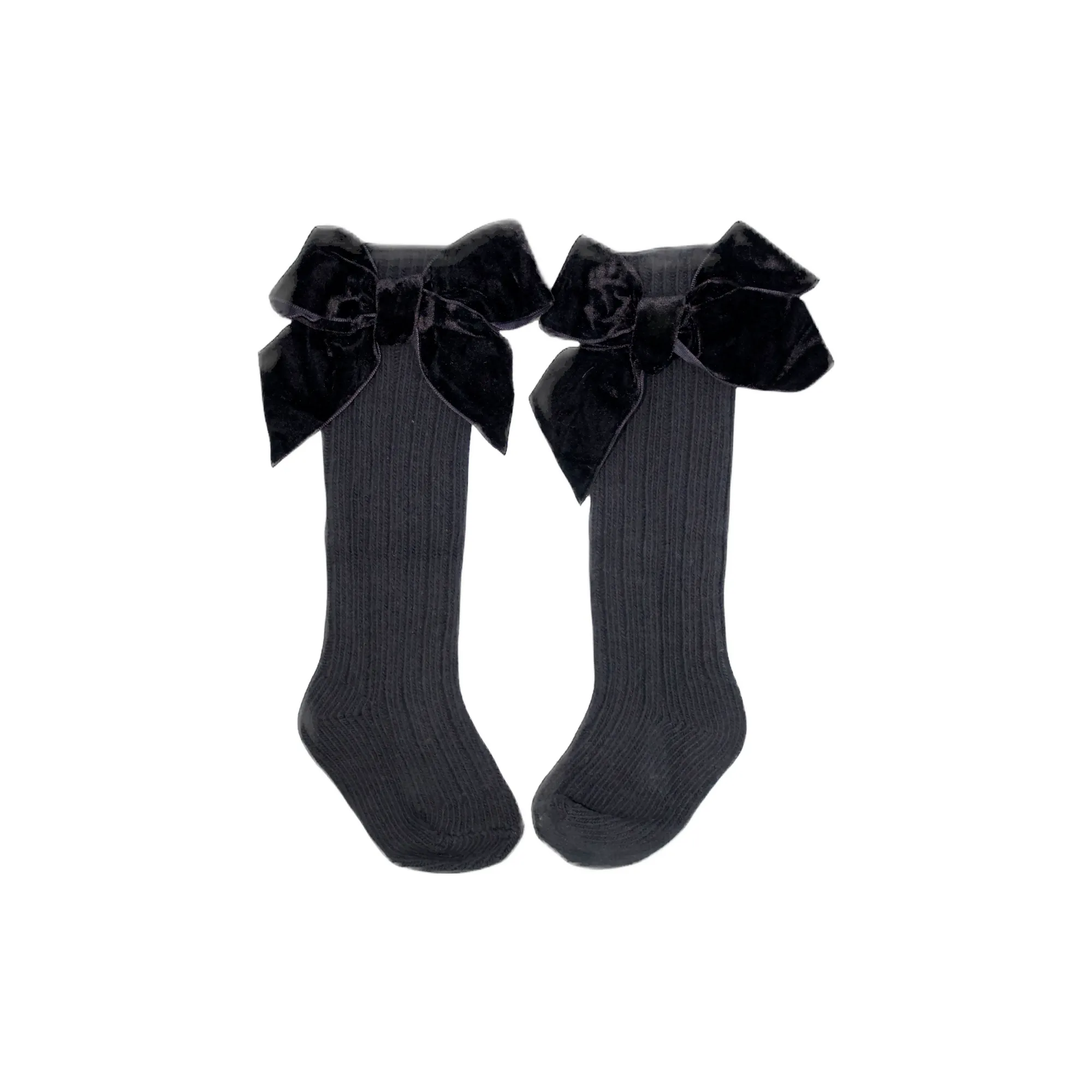 Holiday Velvet Bow High Knee Socks