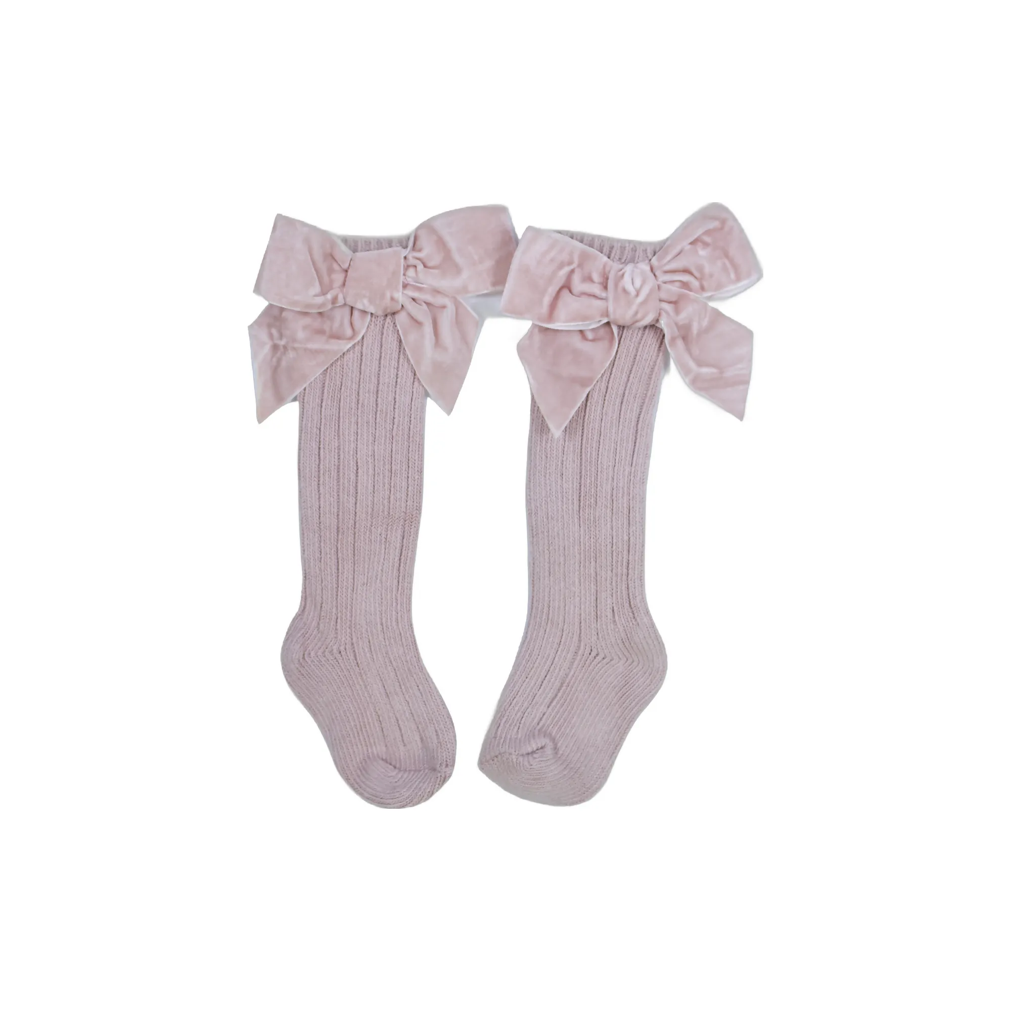 Holiday Velvet Bow High Knee Socks