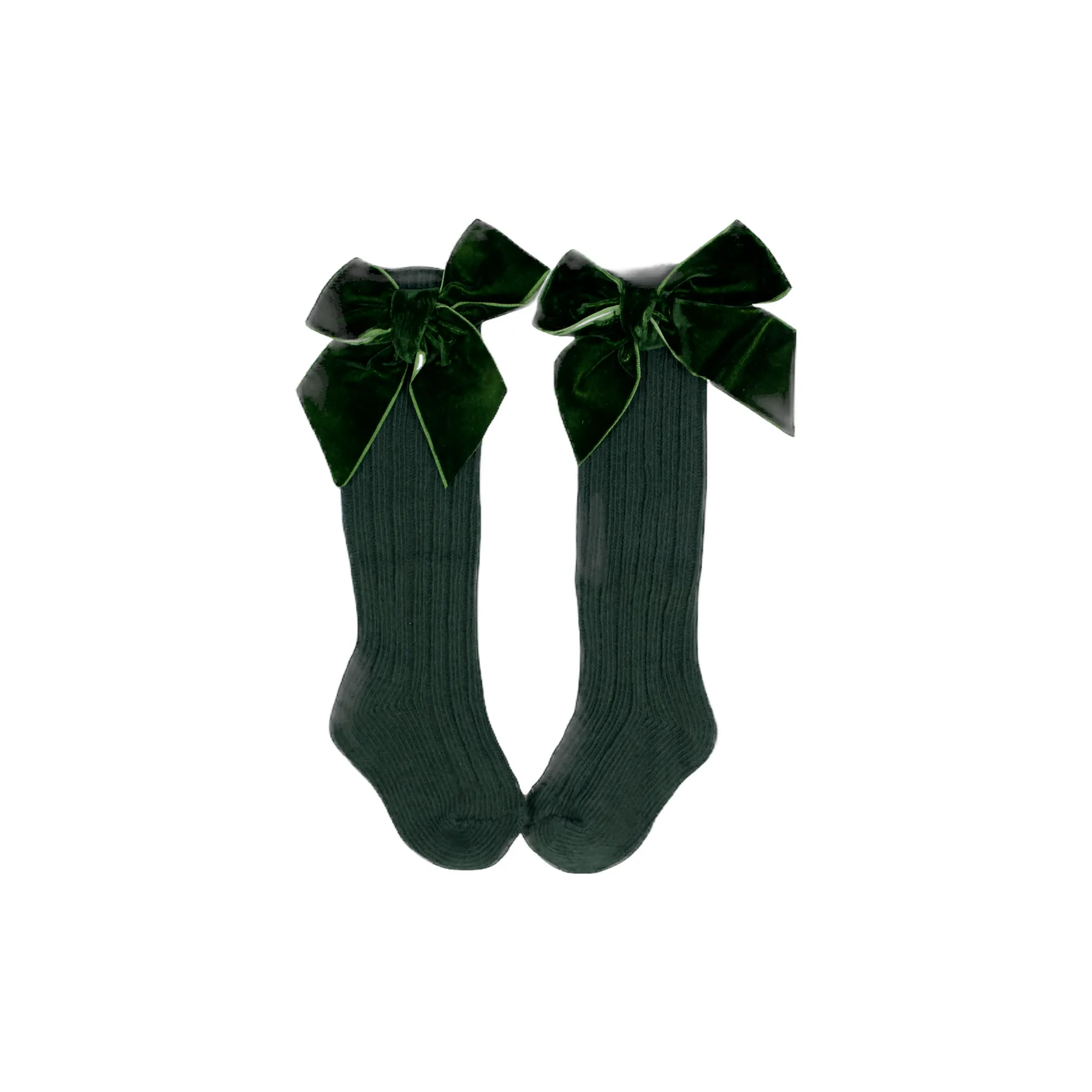Holiday Velvet Bow High Knee Socks