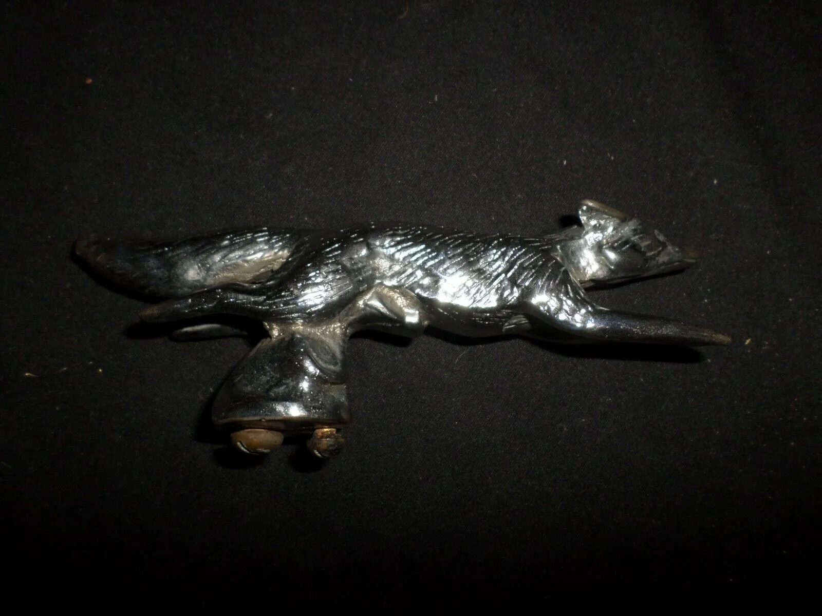 Hood Ornament Chrome Running Fox