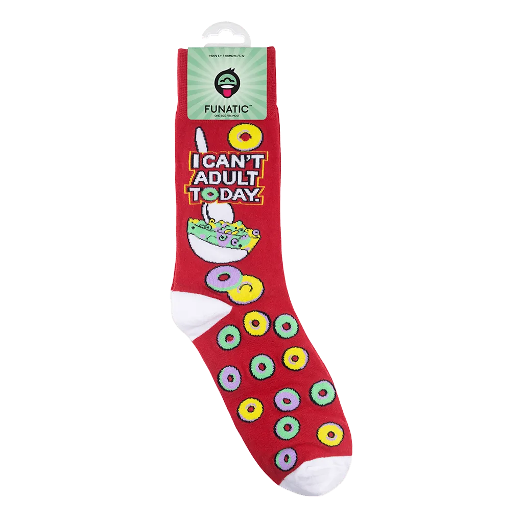 I Can't Adult Today | Funny Unisex Socks | Graphic Socks