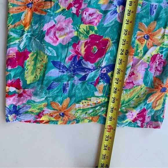 Jams World Tiger Lily Hawaiian Floral True Wrap Skirt Sz Small Adjustable Rayon