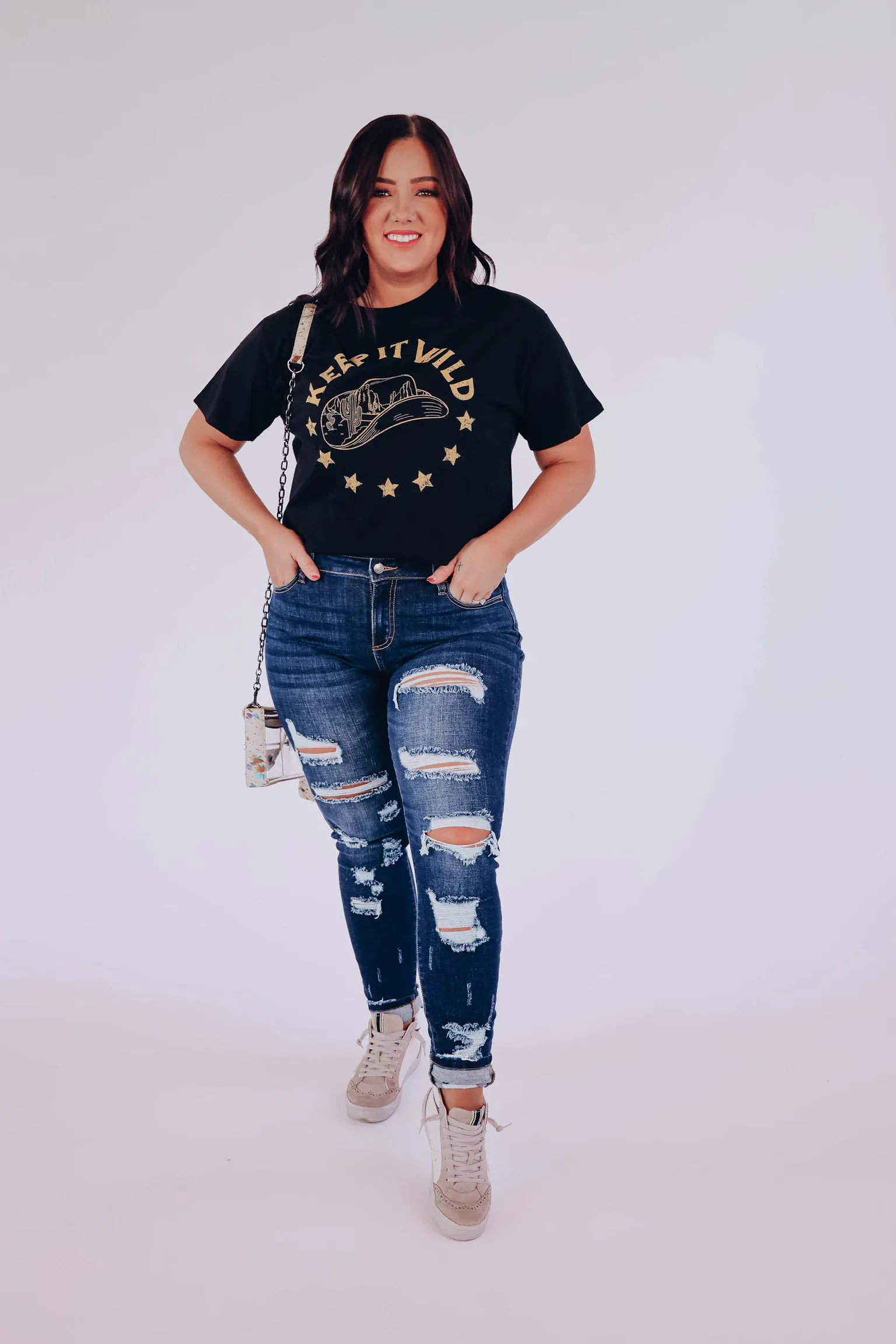 Keep It Wild Western Graphic Tee - Black