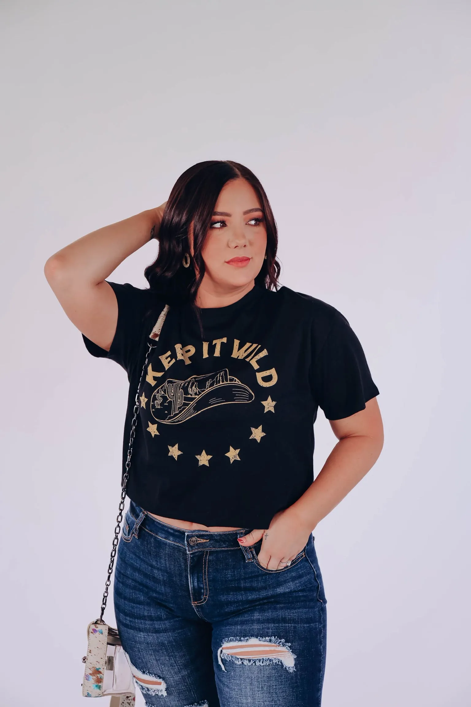 Keep It Wild Western Graphic Tee - Black