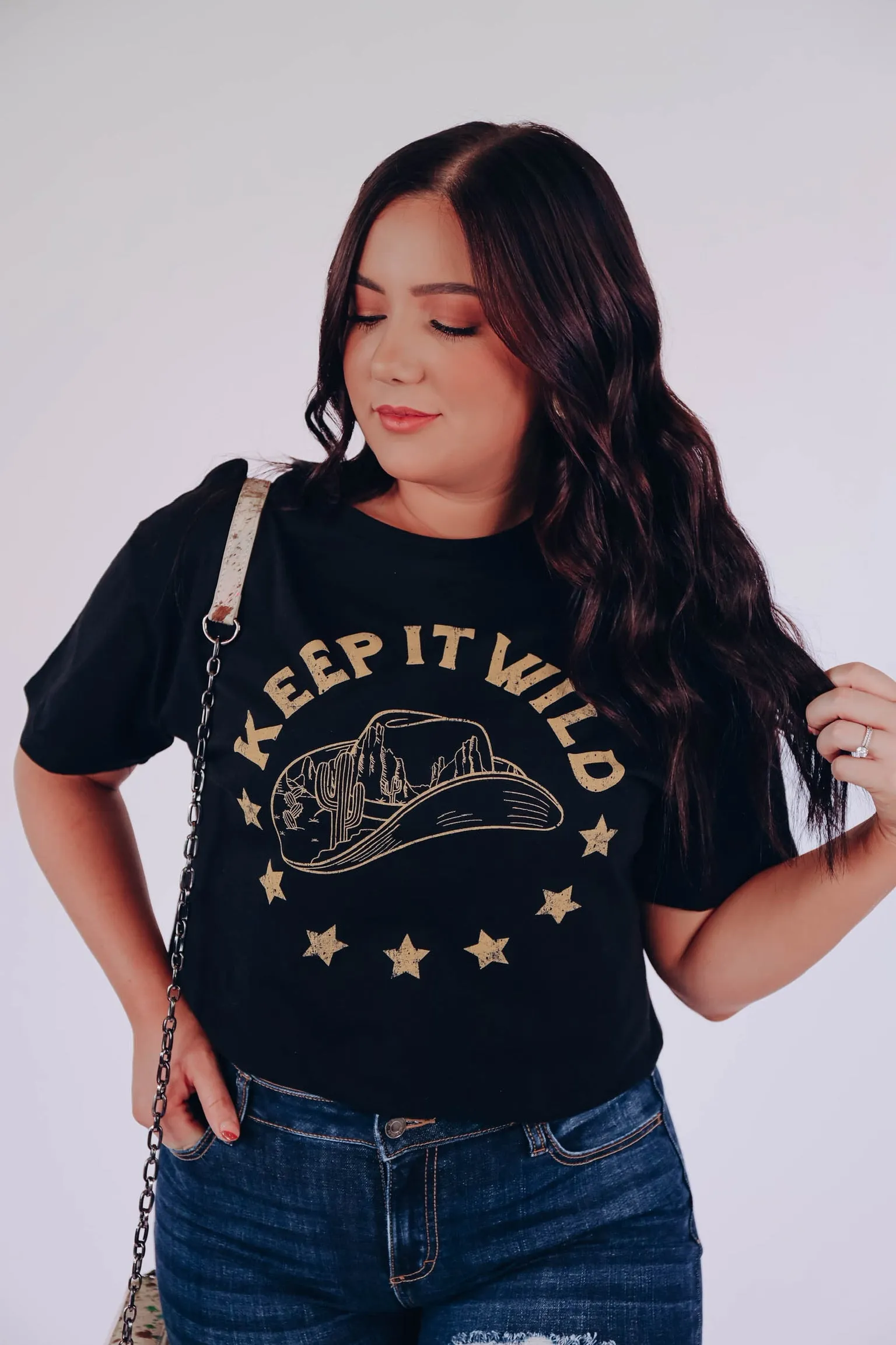 Keep It Wild Western Graphic Tee - Black
