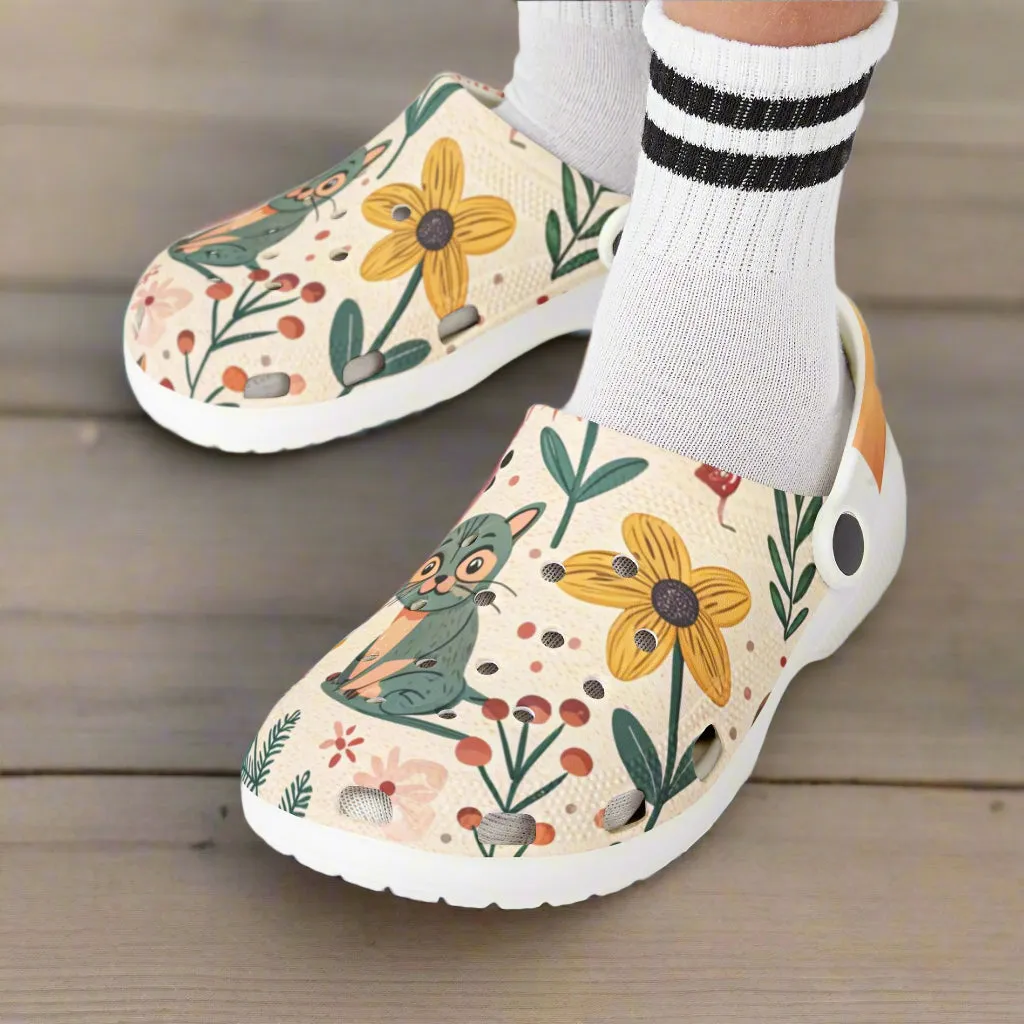 Kids' Nature-Inspired EVA Foam Clogs with Fun Cat Design