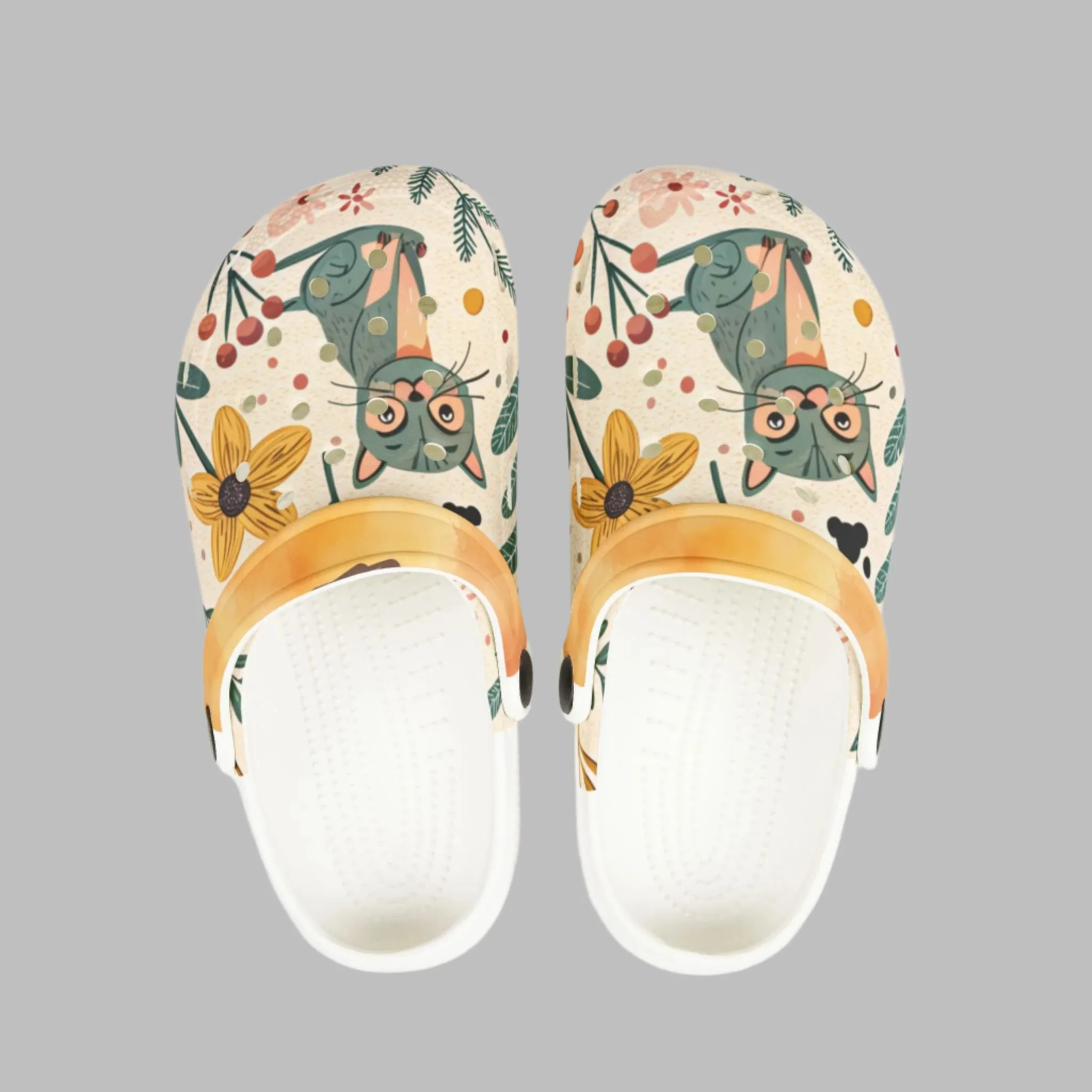 Kids' Nature-Inspired EVA Foam Clogs with Fun Cat Design