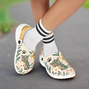Kids' Nature-Inspired EVA Foam Clogs with Fun Cat Design