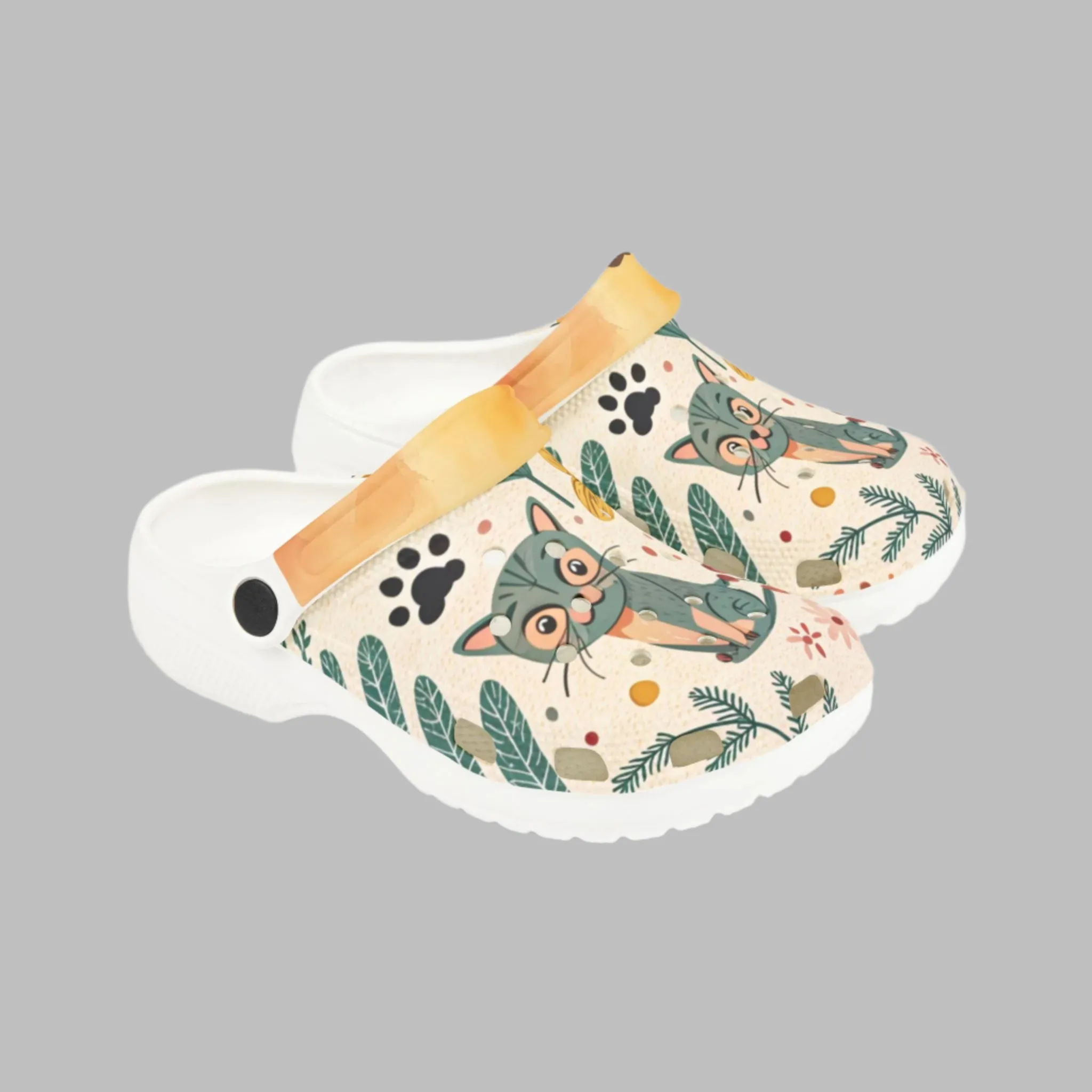 Kids' Nature-Inspired EVA Foam Clogs with Fun Cat Design