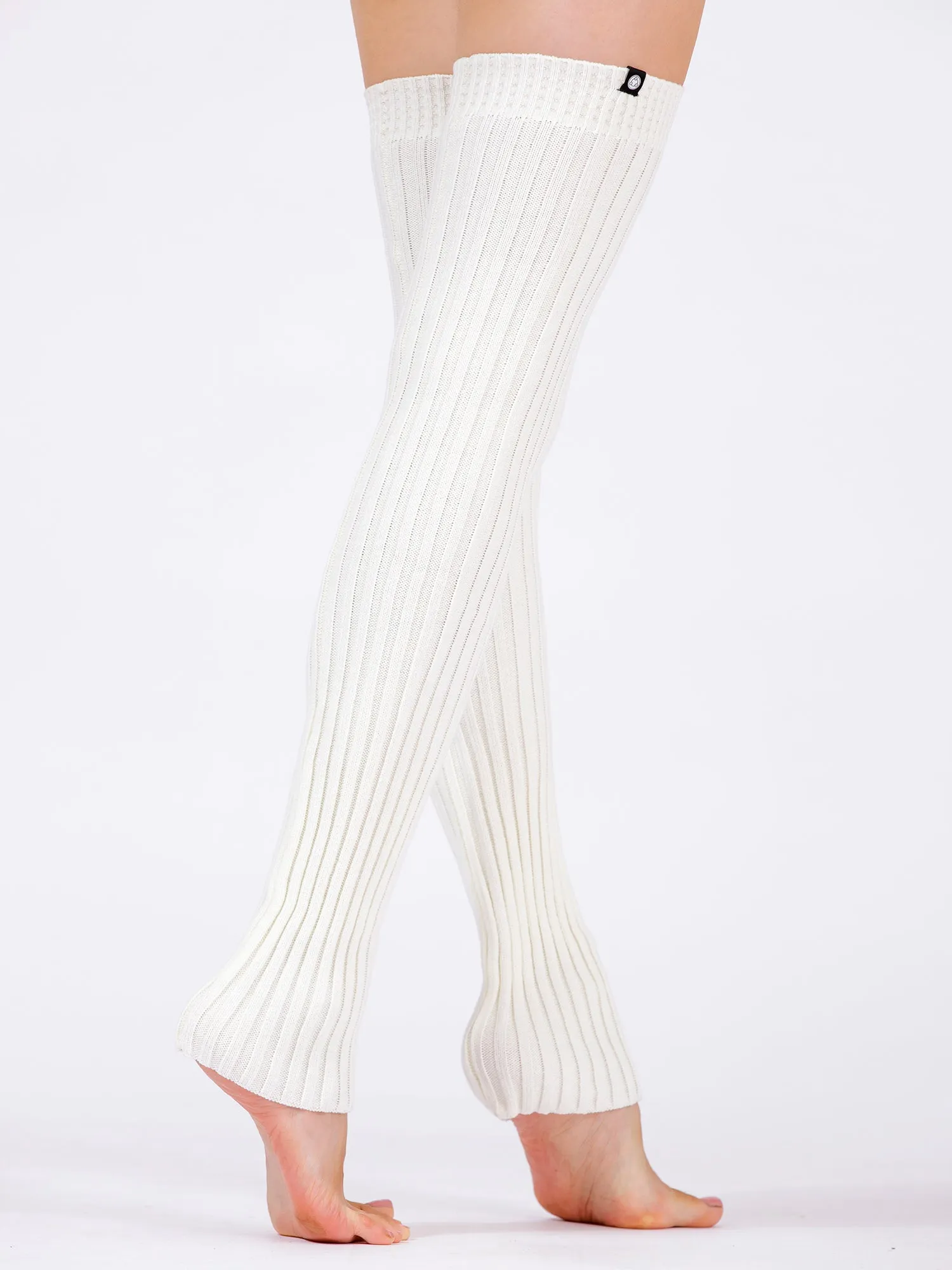 KNEE HIGH LEG WARMERS, WHITE