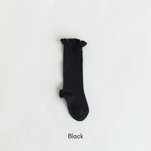 Knee High Socks with Lace Edging