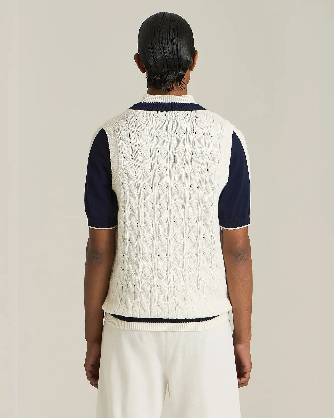 KNT COTTON KNIT SWEATER VEST - TENNIS CAPSULE COLLECTION