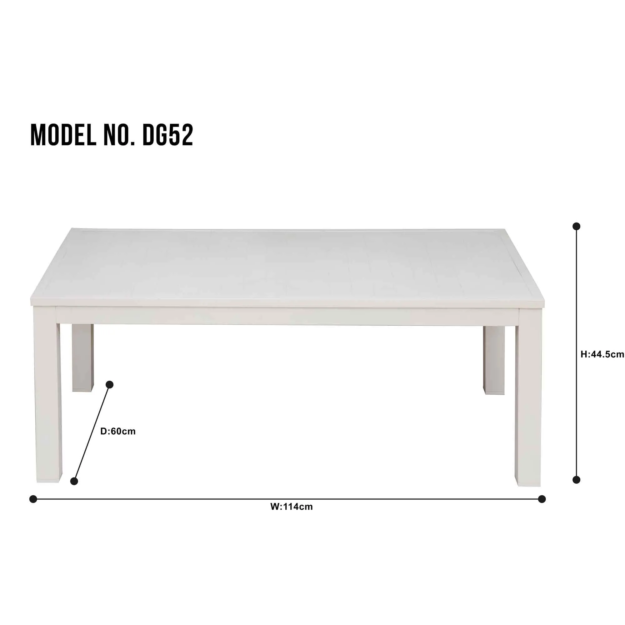 Kyoto 4 Piece Aluminium Outdoor Sofa & Coffee Table Set, White - DG52