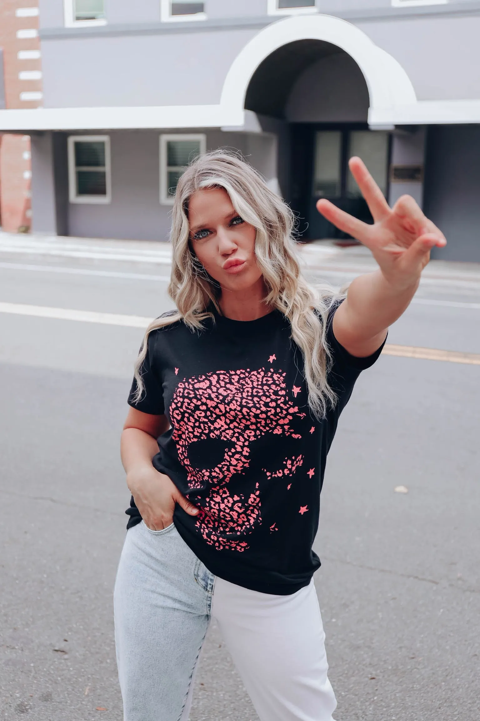 Leopard Skull Graphic Tee