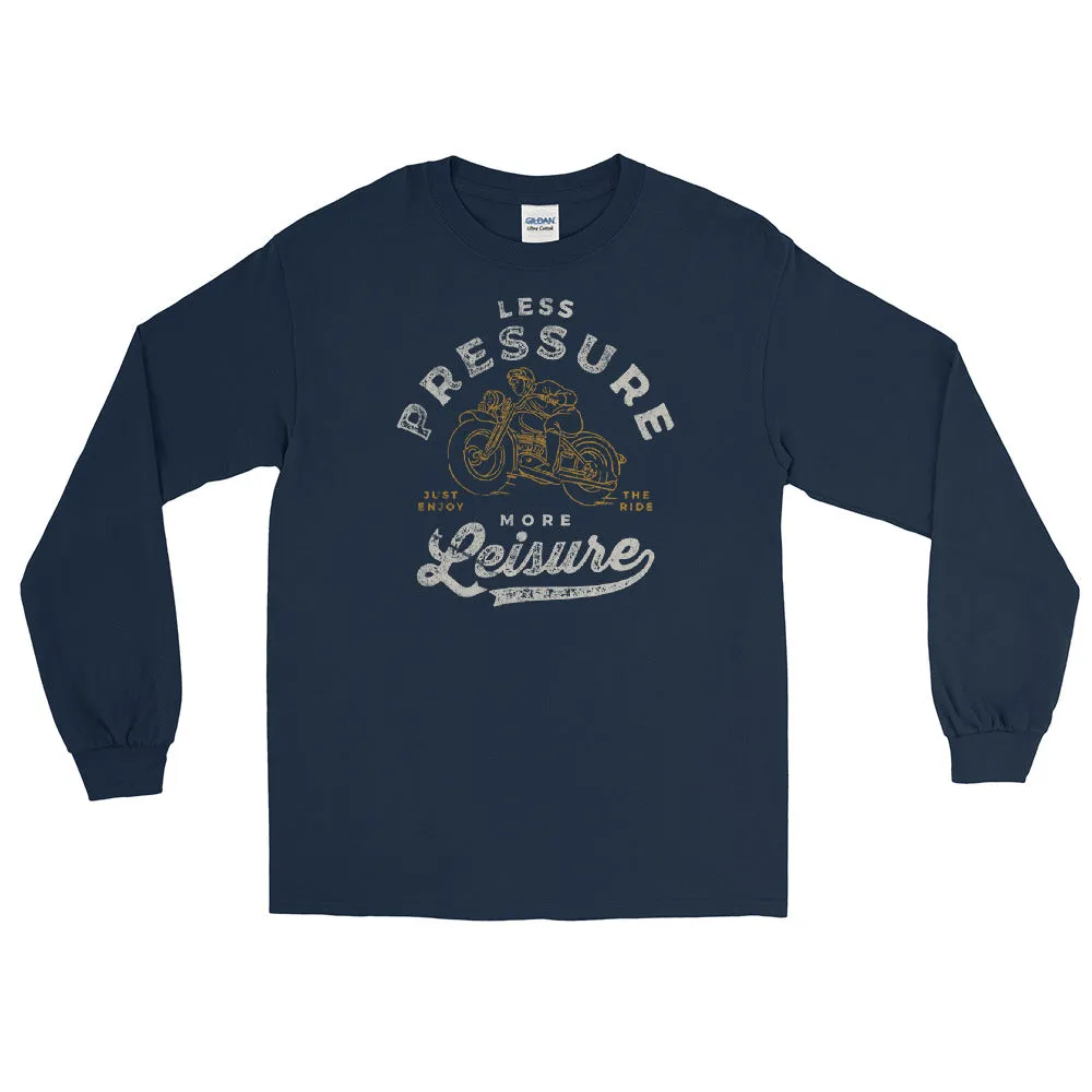 Less pressure more leisure Men’s Long Sleeve Shirt