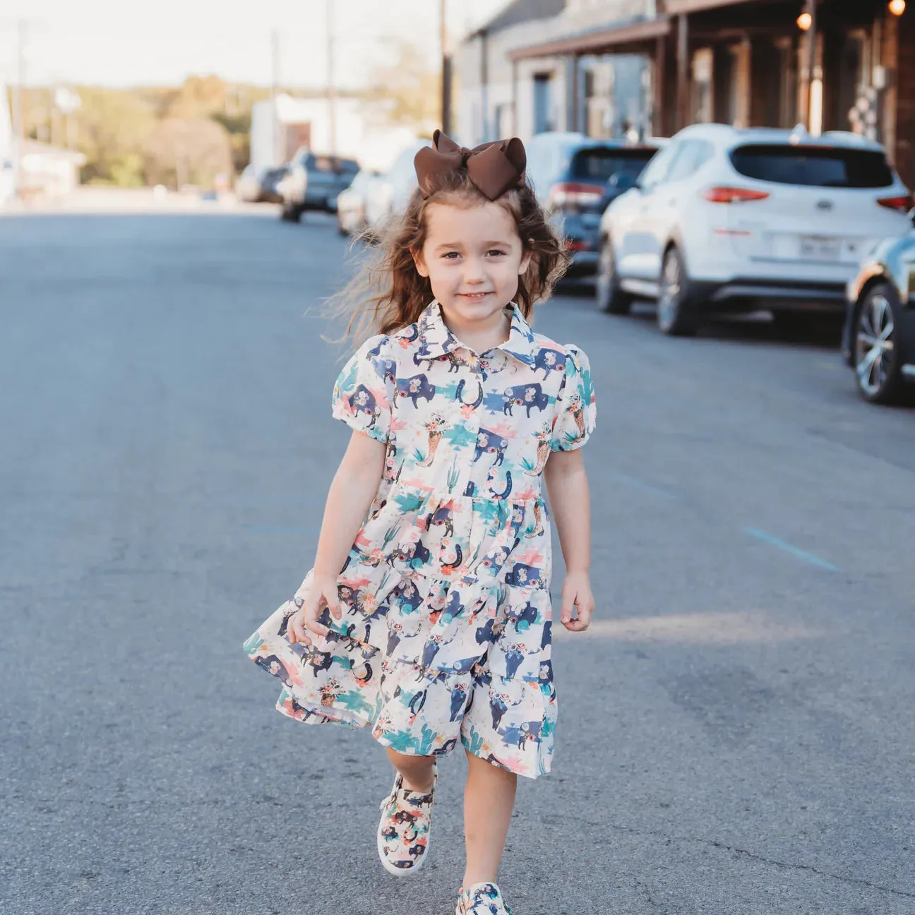 Little Girl's Wild Buffalo Flow Dress