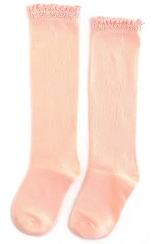 Little Stocking Co Lace Top Knee High Socks - Creamsicle