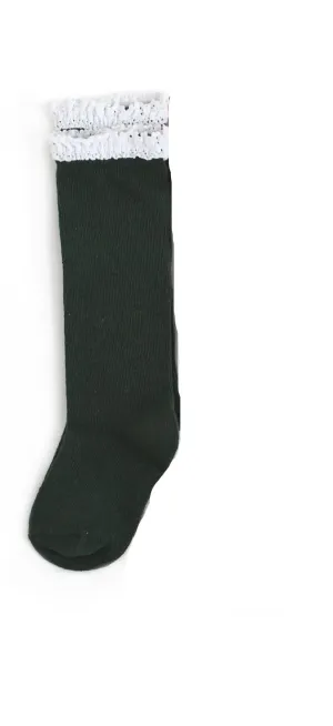 Little Stocking Co Lace Top Knee High Socks - Mistletoe