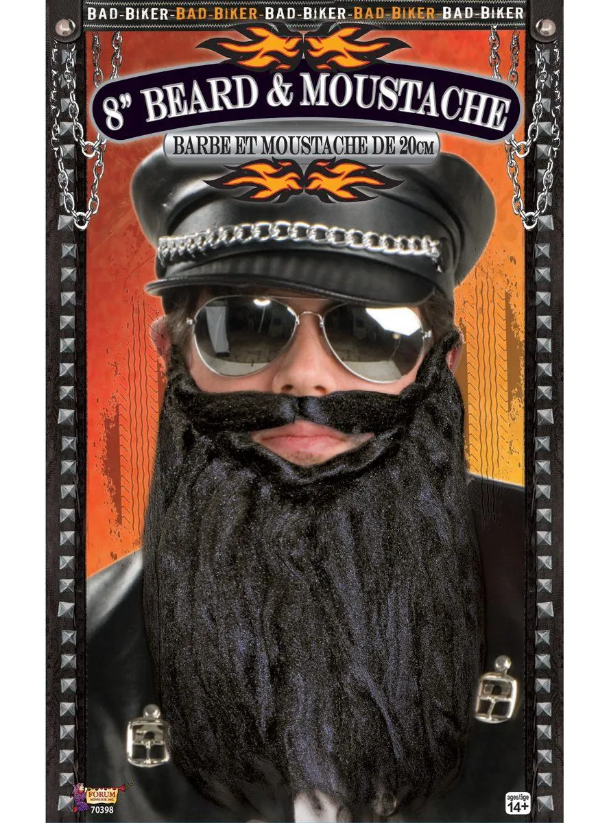 Long Biker Beard & Moustache