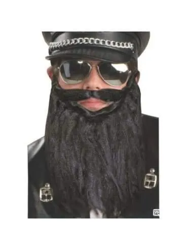 Long Biker Beard & Moustache