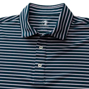 Long Drive Stripe Performance Polo (Mirror Lake Blue)