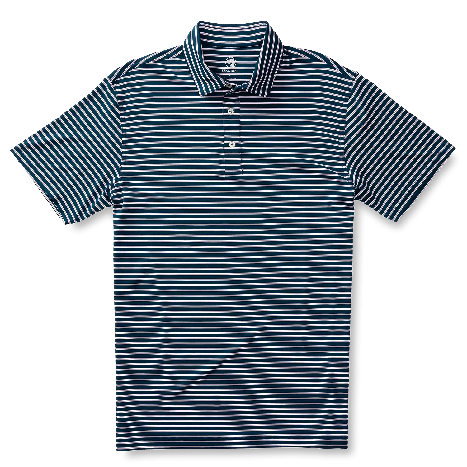 Long Drive Stripe Performance Polo (Mirror Lake Blue)