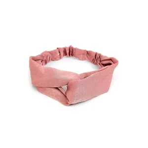 Love Knot Solid Head Band in Hot Pink of Faux Silk