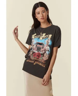 Lovers Road Biker Tee - Charcoal
