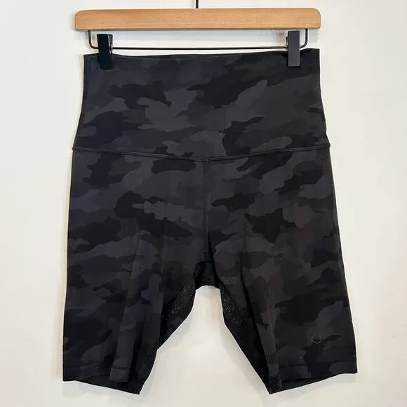 Lululemon Camo Pattern Align Biker Shorts Black Size 10