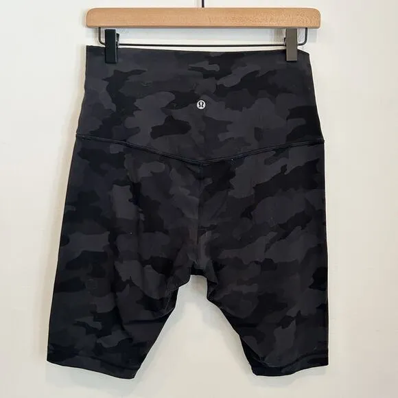 Lululemon Camo Pattern Align Biker Shorts Black Size 10