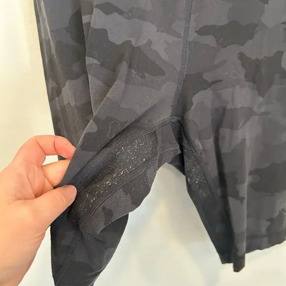 Lululemon Camo Pattern Align Biker Shorts Black Size 10
