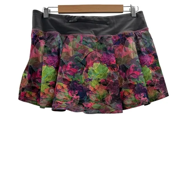 Lululemon Pace Rival Mid-Rise Skirt in Vivid Floral Tone Multi Sz 8 NEW