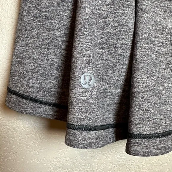 Lululemon Pace Rival Skirt Lined Tall Gray/Black Womens Size 2 Tennis Sports Gym
