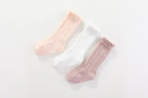 Mamer Chain Knee High Socks - White