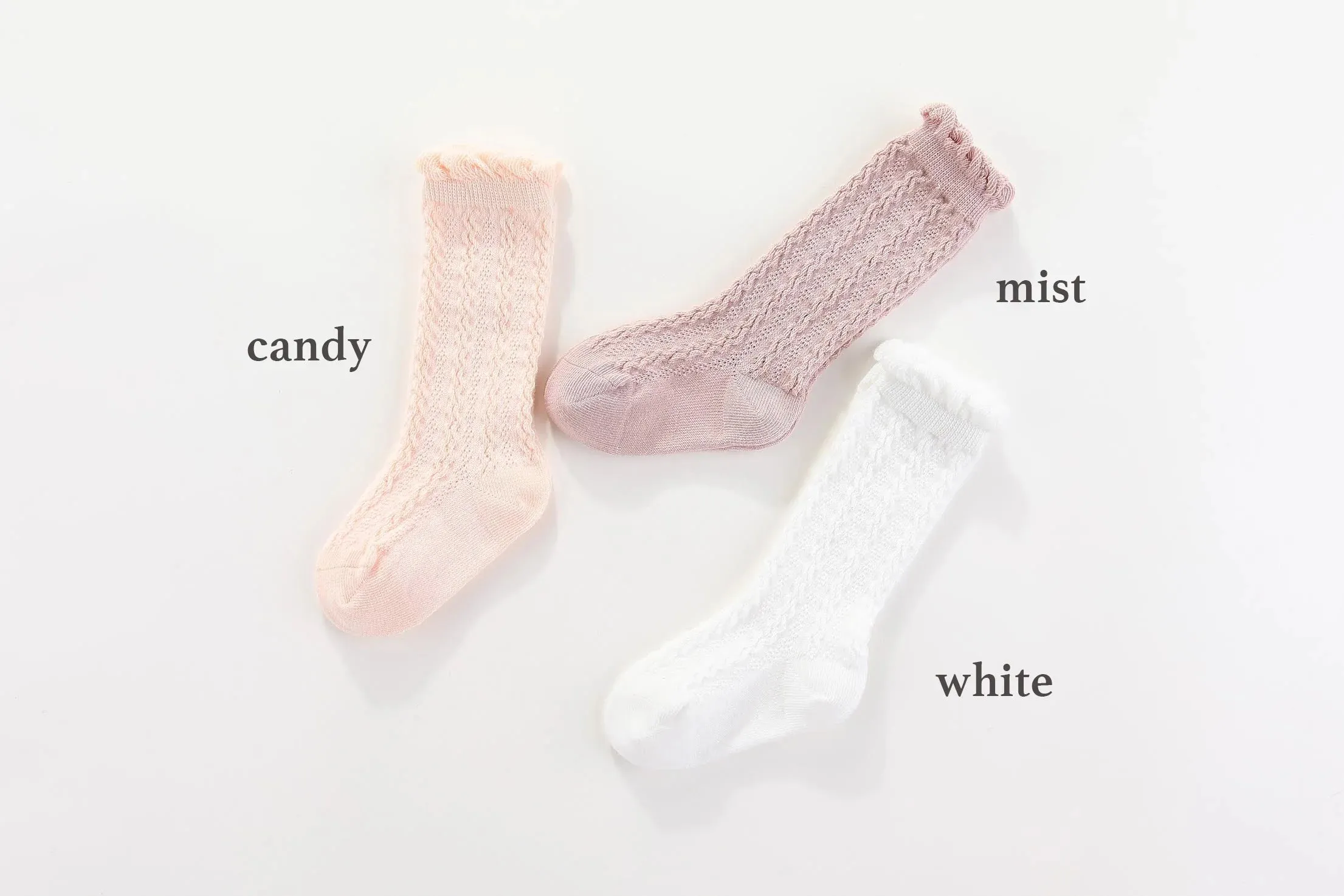 Mamer Chain Knee High Socks - White
