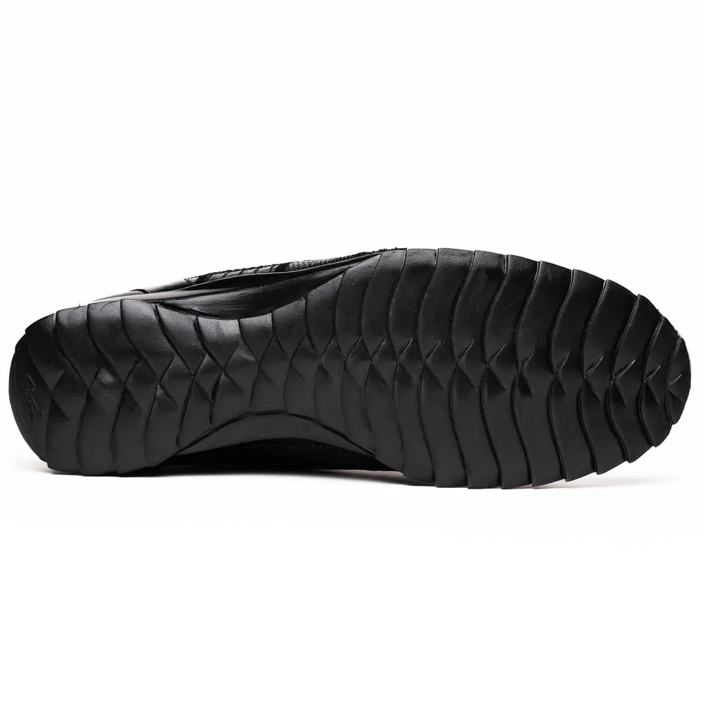 Marco Di Milano Bari Patchwork Lizard Sneakers in Black
