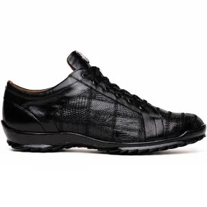 Marco Di Milano Bari Patchwork Lizard Sneakers in Black