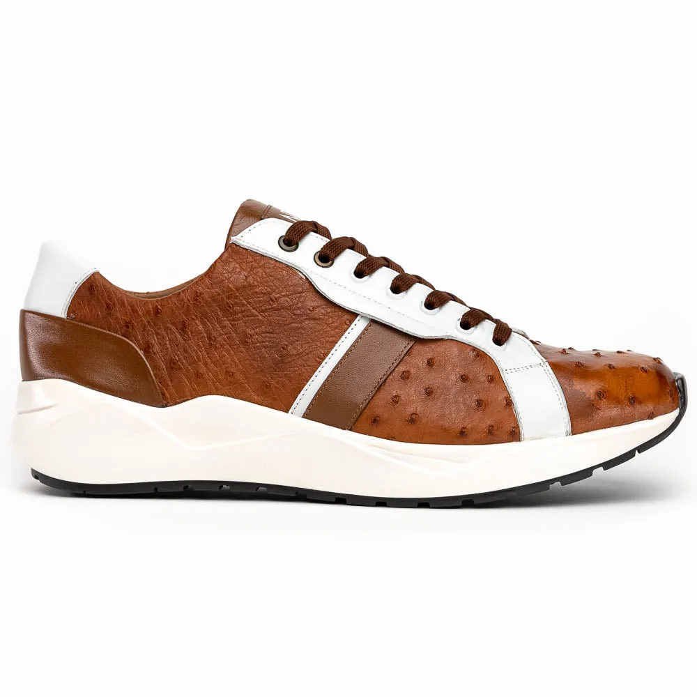 Marco Di Milano Lyon II Ostrich Quill & Calfskin Sneakers