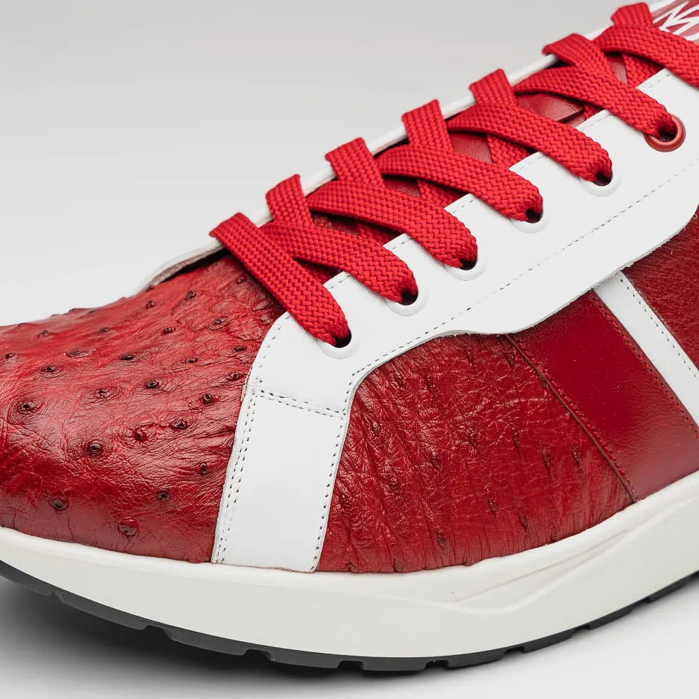 Marco Di Milano Lyon II Ostrich Quill & Calfskin Sneakers