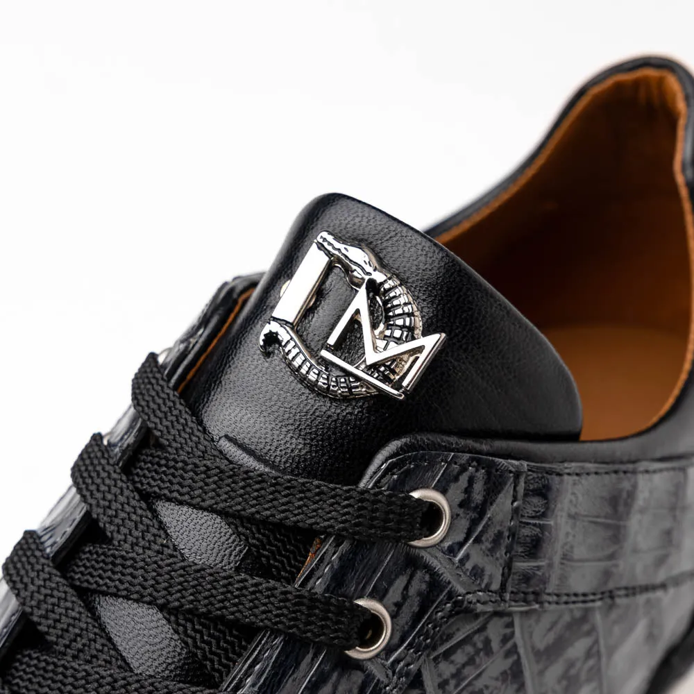 Marco Di Milano Portici Gray Men's Exotic Lizard / Crocodile Casual Sneakers