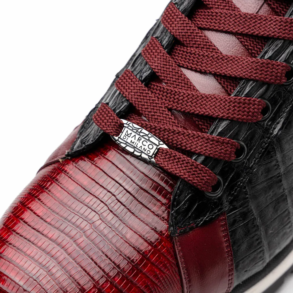 Marco Di Milano Portici Wine Men's Exotic Lizard / Crocodile Casual Sneakers
