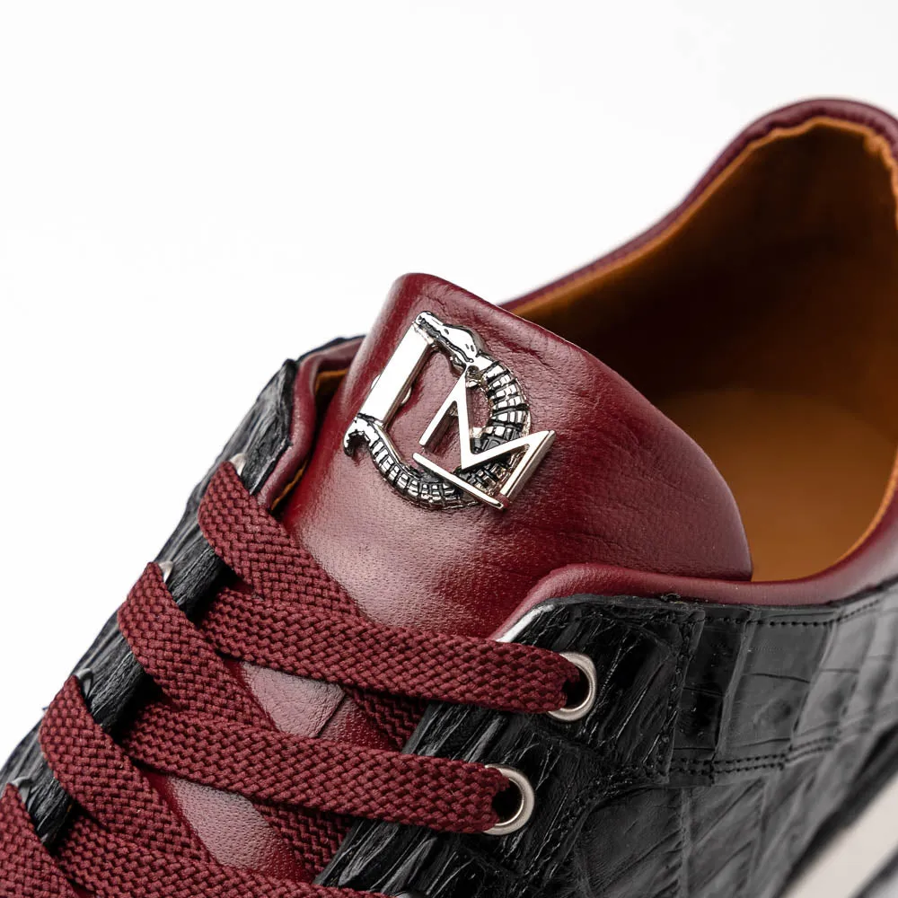 Marco Di Milano Portici Wine Men's Exotic Lizard / Crocodile Casual Sneakers