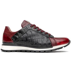 Marco Di Milano Portici Wine Men's Exotic Lizard / Crocodile Casual Sneakers