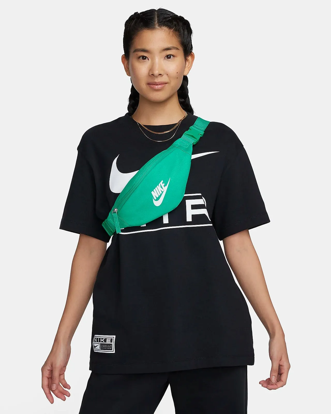 MARSUPIO NIKE RUNNING RUN SWOOSH  BLACK NERO - VERDE